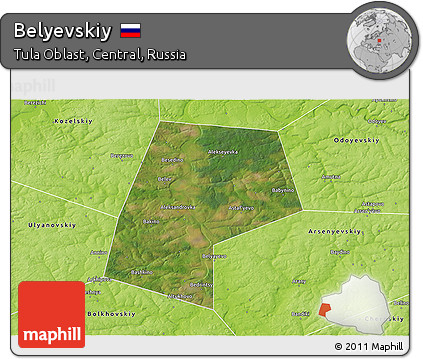 Satellite 3D Map of Belyevskiy, physical outside