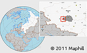 Gray Location Map of Belyevskiy, highlighted country, highlighted parent region