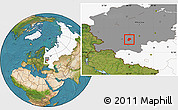 Satellite Location Map of Belyevskiy, highlighted country, highlighted grandparent region