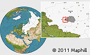 Satellite Location Map of Belyevskiy, highlighted country, highlighted parent region