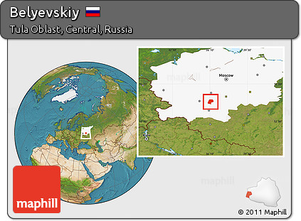 Satellite Location Map of Belyevskiy, highlighted grandparent region