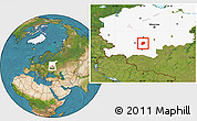 Satellite Location Map of Belyevskiy, highlighted grandparent region