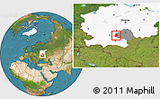 Satellite Location Map of Belyevskiy, highlighted parent region, highlighted grandparent region
