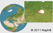 Satellite Location Map of Belyevskiy, highlighted parent region