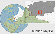 Savanna Style Location Map of Belyevskiy, highlighted country, highlighted grandparent region, hill shading