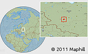 Savanna Style Location Map of Belyevskiy, hill shading