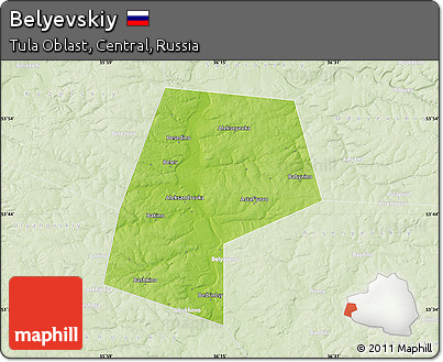 Physical Map of Belyevskiy, lighten