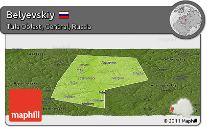 Physical Panoramic Map of Belyevskiy, darken
