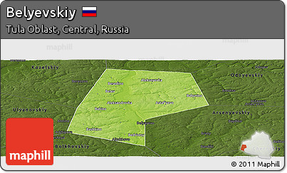 Physical Panoramic Map of Belyevskiy, darken
