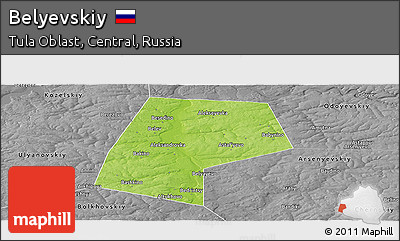 Physical Panoramic Map of Belyevskiy, desaturated