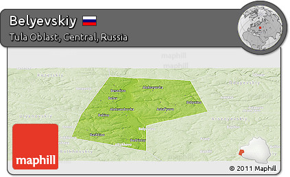 Physical Panoramic Map of Belyevskiy, lighten