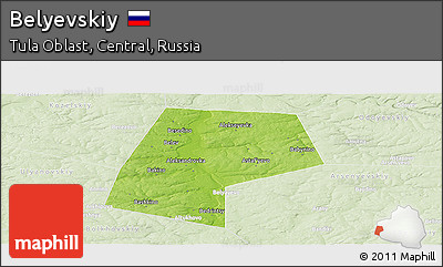 Physical Panoramic Map of Belyevskiy, lighten