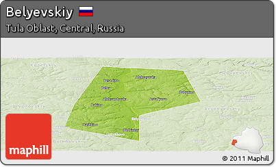 Physical Panoramic Map of Belyevskiy, lighten