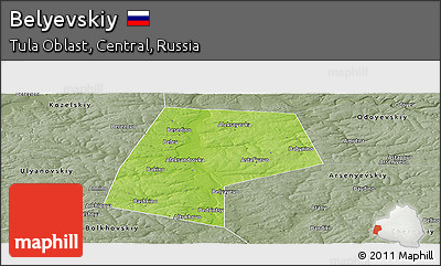 Physical Panoramic Map of Belyevskiy, semi-desaturated