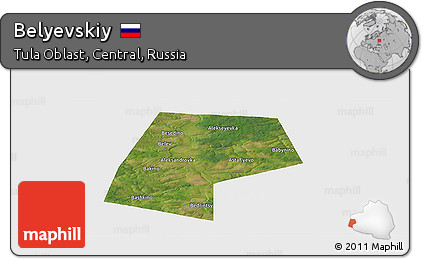 Satellite Panoramic Map of Belyevskiy, single color outside