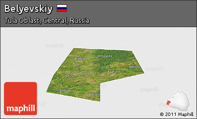 Satellite Panoramic Map of Belyevskiy, single color outside