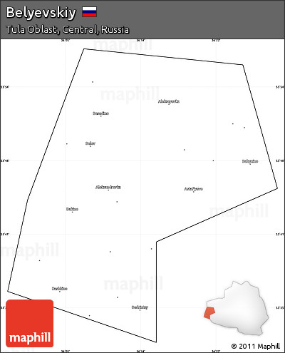 Blank Simple Map of Belyevskiy, cropped outside