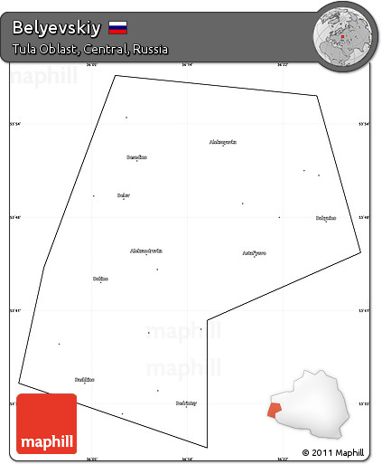 Blank Simple Map of Belyevskiy, cropped outside