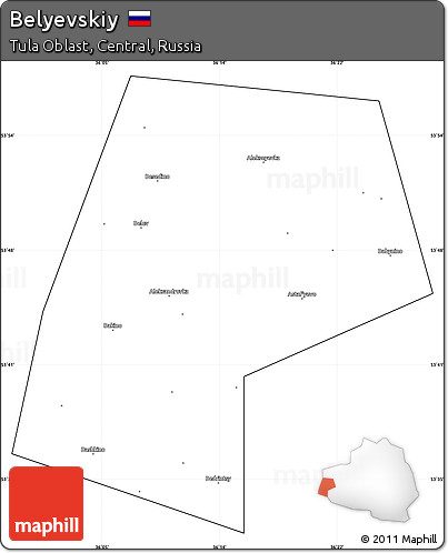 Blank Simple Map of Belyevskiy, cropped outside