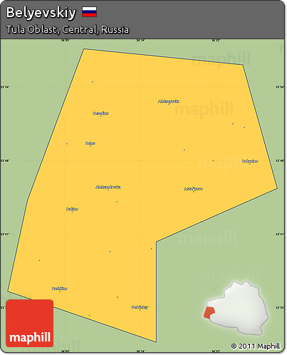 Savanna Style Simple Map of Belyevskiy, cropped outside