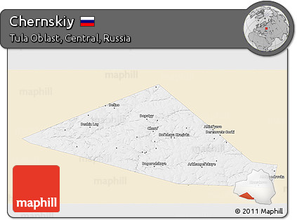 Classic Style 3D Map of Chernskiy, single color outside