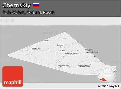 Gray 3D Map of Chernskiy, single color outside