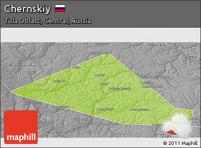 Physical 3D Map of Chernskiy, desaturated