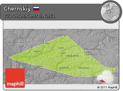 Physical 3D Map of Chernskiy, desaturated