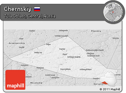 Silver Style 3D Map of Chernskiy