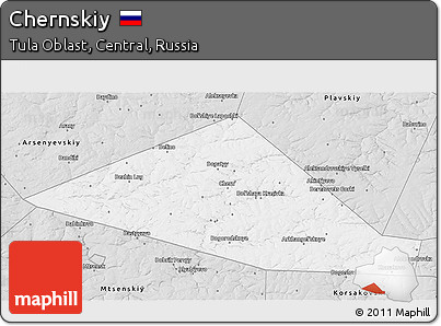Silver Style 3D Map of Chernskiy