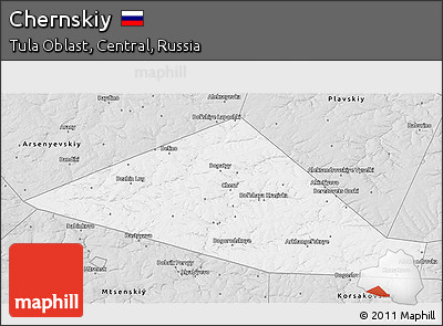 Silver Style 3D Map of Chernskiy