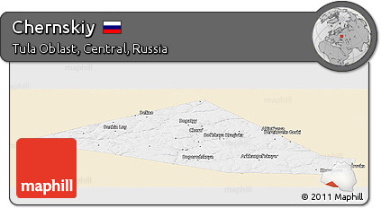 Classic Style Panoramic Map of Chernskiy, single color outside