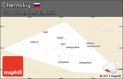 Classic Style Simple Map of Chernskiy, single color outside