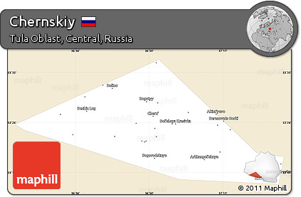 Classic Style Simple Map of Chernskiy, single color outside