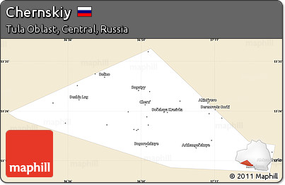 Classic Style Simple Map of Chernskiy, single color outside