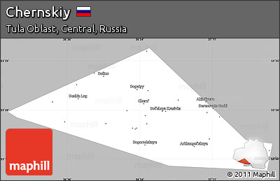 Gray Simple Map of Chernskiy, single color outside