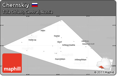 Gray Simple Map of Chernskiy, single color outside