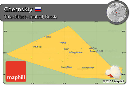 Savanna Style Simple Map of Chernskiy, single color outside