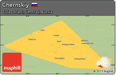 Savanna Style Simple Map of Chernskiy, single color outside