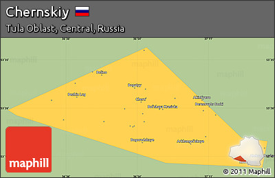 Savanna Style Simple Map of Chernskiy, single color outside