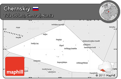 Silver Style Simple Map of Chernskiy