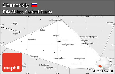 Silver Style Simple Map of Chernskiy