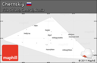 Silver Style Simple Map of Chernskiy, single color outside
