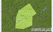 Physical 3D Map of Kireyevskiy, darken