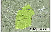 Physical 3D Map of Kireyevskiy, semi-desaturated