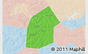 Political 3D Map of Kireyevskiy, lighten