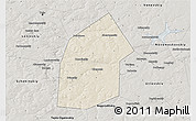 Shaded Relief 3D Map of Kireyevskiy, semi-desaturated