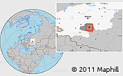 Gray Location Map of Kireyevskiy, highlighted parent region, highlighted grandparent region