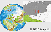 Physical Location Map of Kireyevskiy, highlighted country, highlighted grandparent region