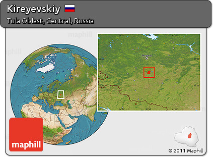 Satellite Location Map of Kireyevskiy